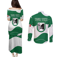 Personalized Italy Marche Couples Matching Puletasi and Long Sleeve Button Shirt Flag Style LT19