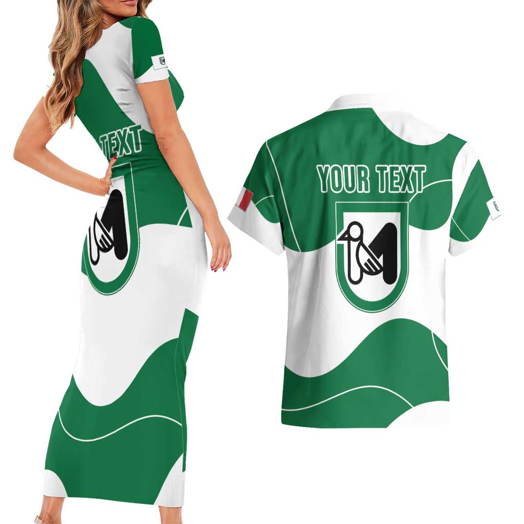 Personalized Italy Marche Couples Matching Short Sleeve Bodycon Dress and Hawaiian Shirt Flag Style LT19