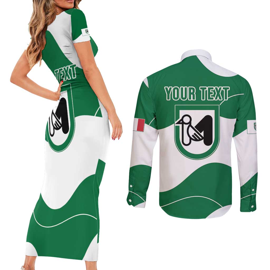 Personalized Italy Marche Couples Matching Short Sleeve Bodycon Dress and Long Sleeve Button Shirt Flag Style LT19
