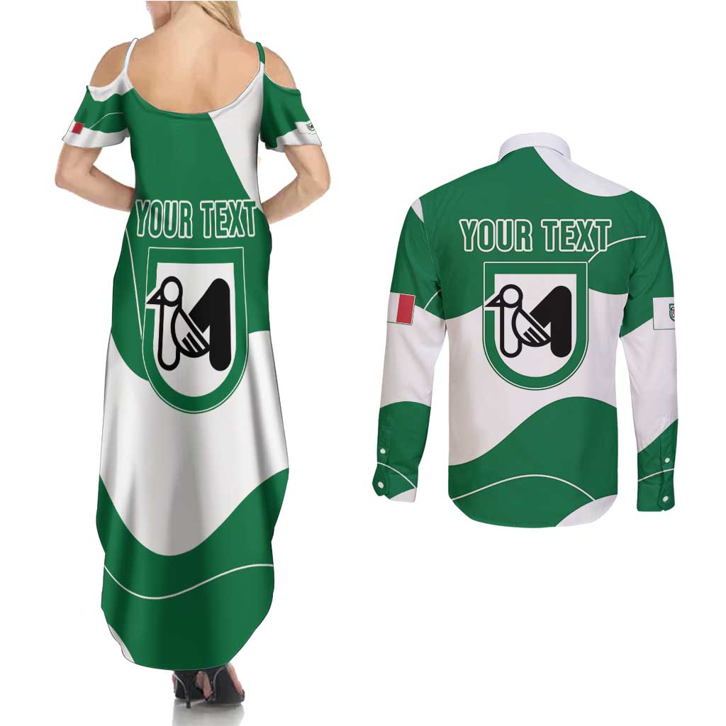 Personalized Italy Marche Couples Matching Summer Maxi Dress and Long Sleeve Button Shirt Flag Style LT19