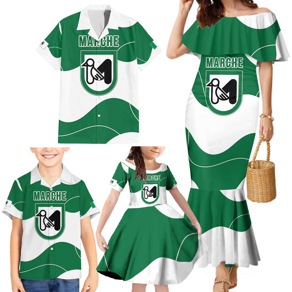 Personalized Italy Marche Family Matching Mermaid Dress and Hawaiian Shirt Flag Style LT19