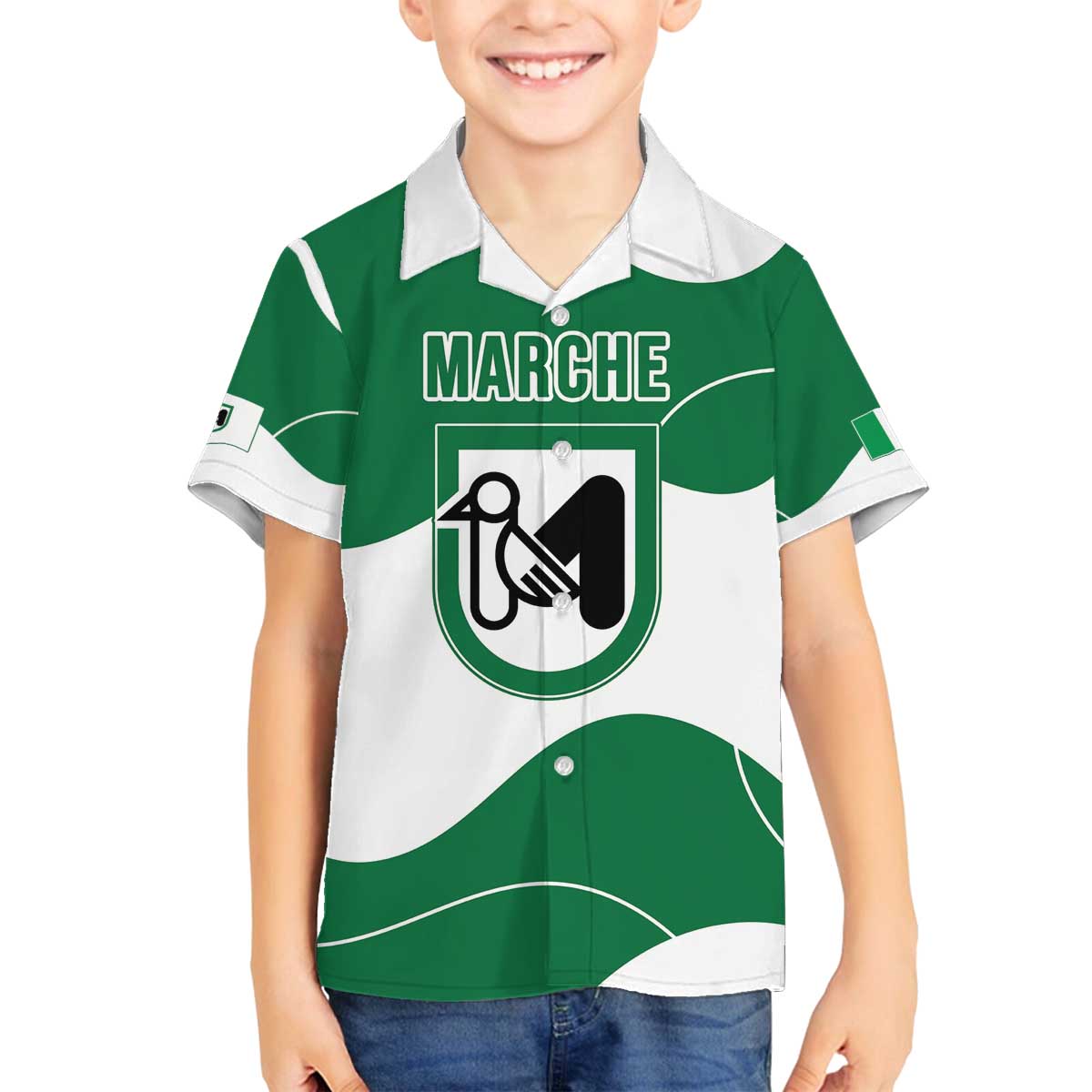 Personalized Italy Marche Family Matching Off The Shoulder Long Sleeve Dress and Hawaiian Shirt Flag Style LT19