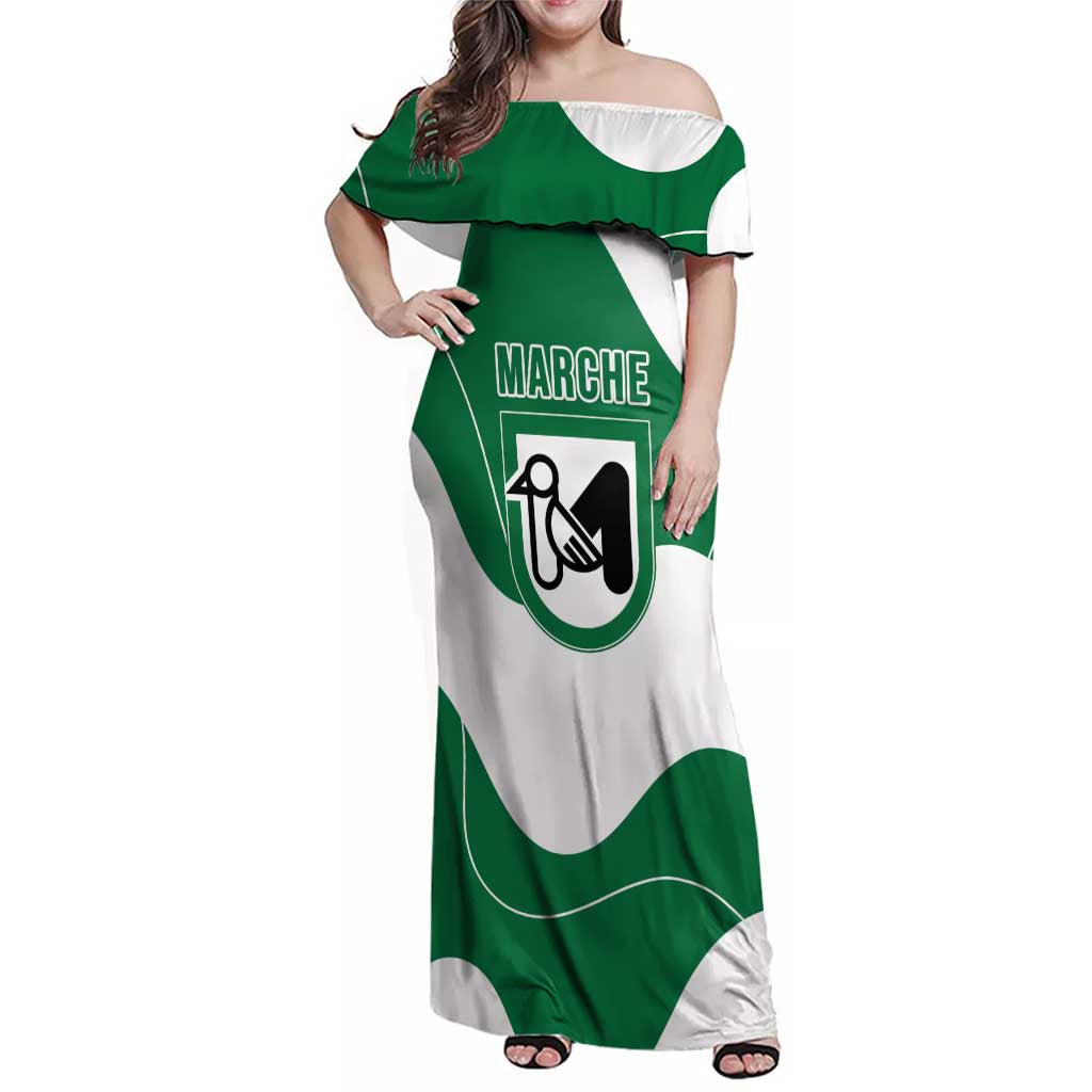 Personalized Italy Marche Family Matching Off Shoulder Maxi Dress and Hawaiian Shirt Flag Style LT19