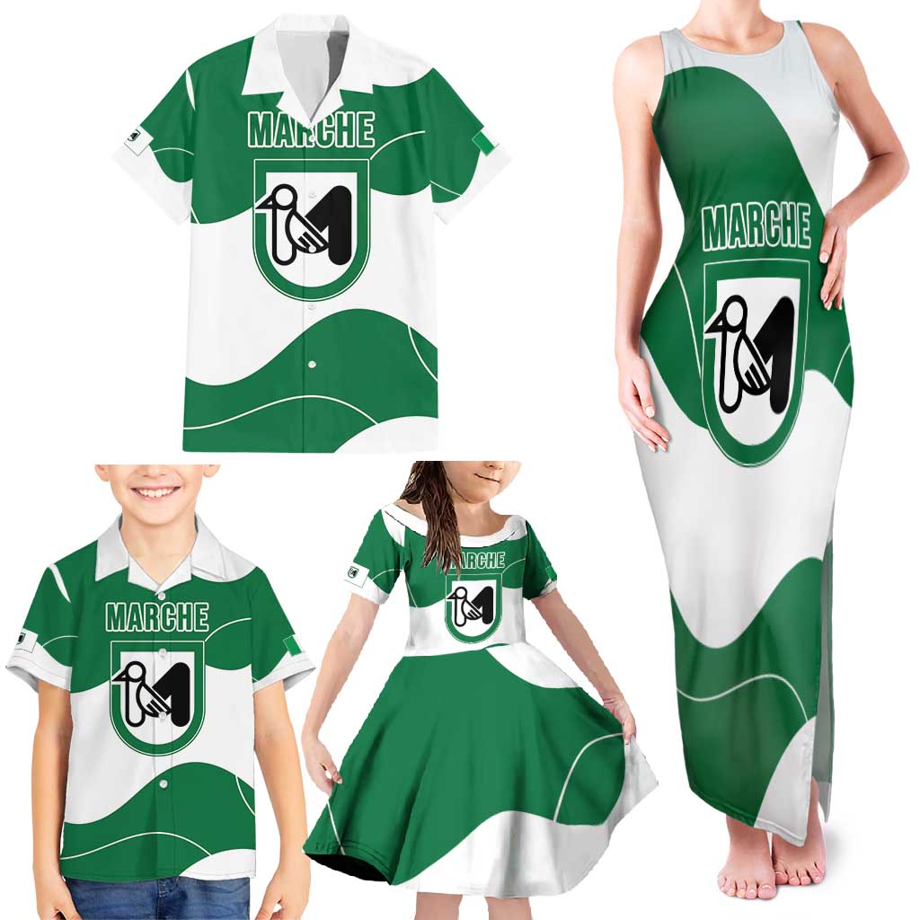 Personalized Italy Marche Family Matching Tank Maxi Dress and Hawaiian Shirt Flag Style LT19