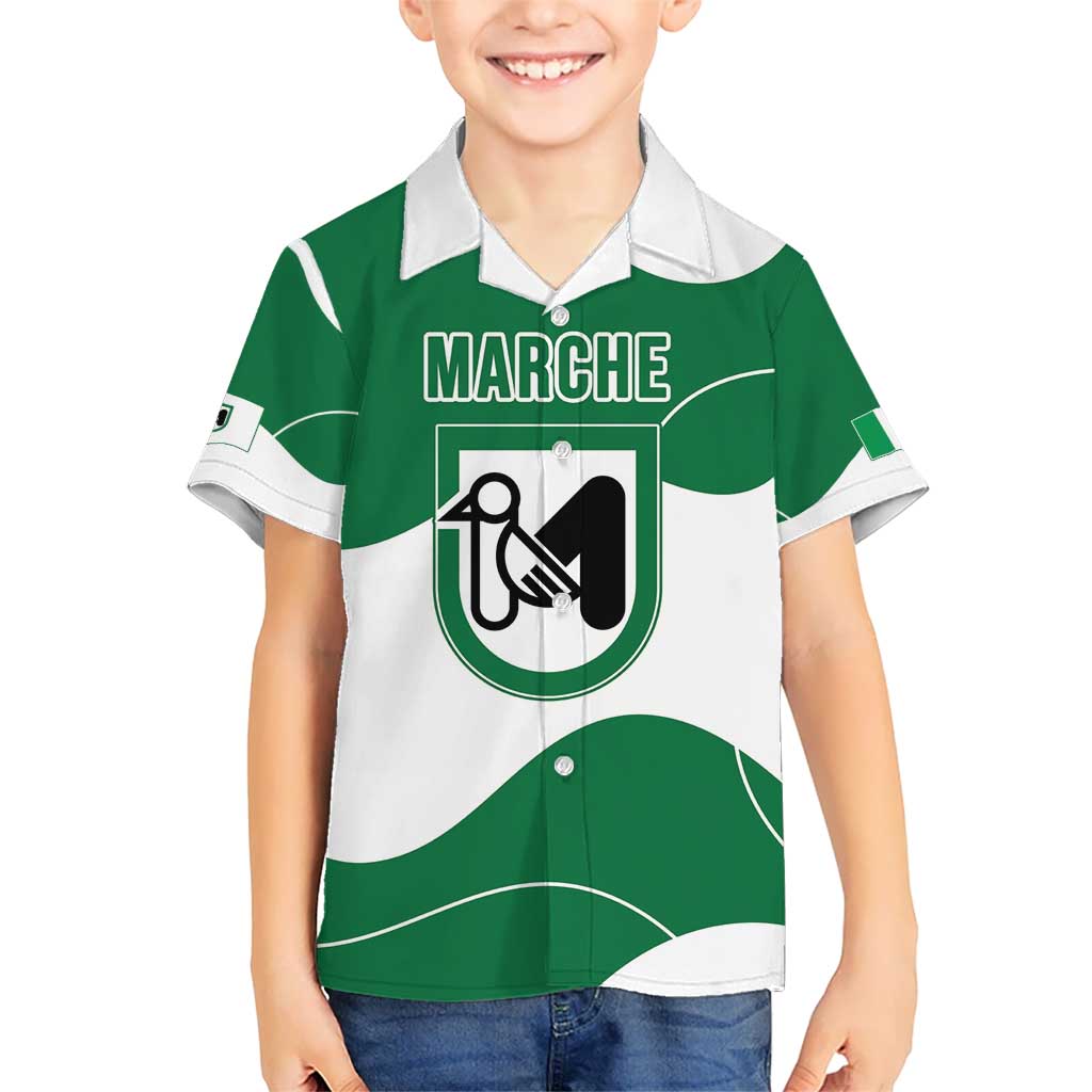 Personalized Italy Marche Kid Hawaiian Shirt Flag Style LT19