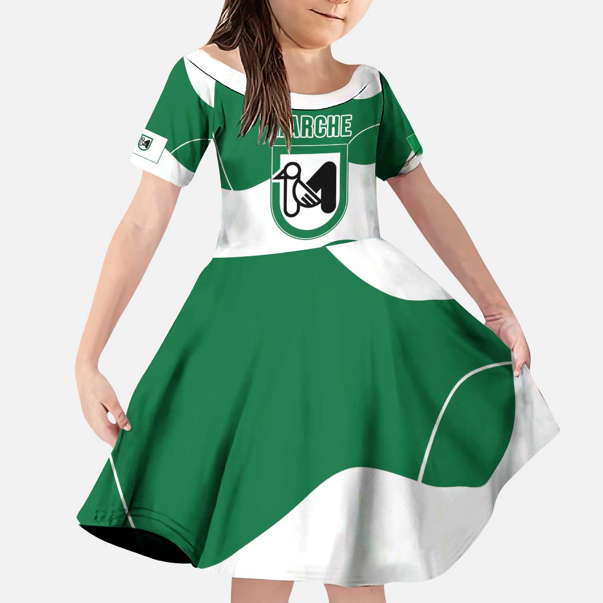 Personalized Italy Marche Kid Short Sleeve Dress Flag Style LT19