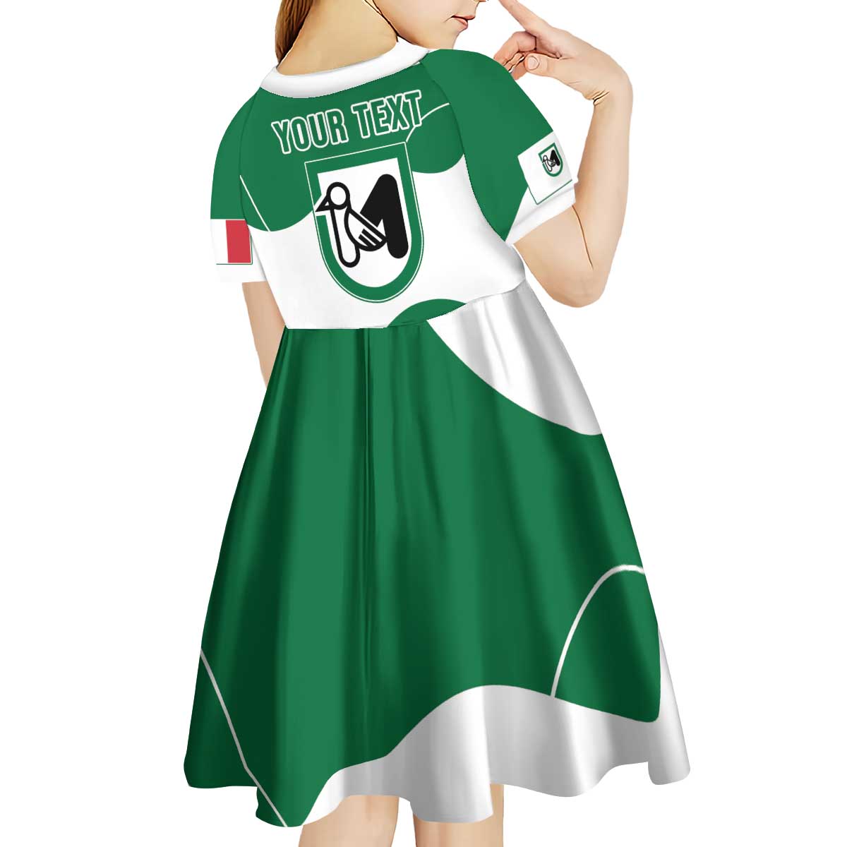 Personalized Italy Marche Kid Short Sleeve Dress Flag Style LT19