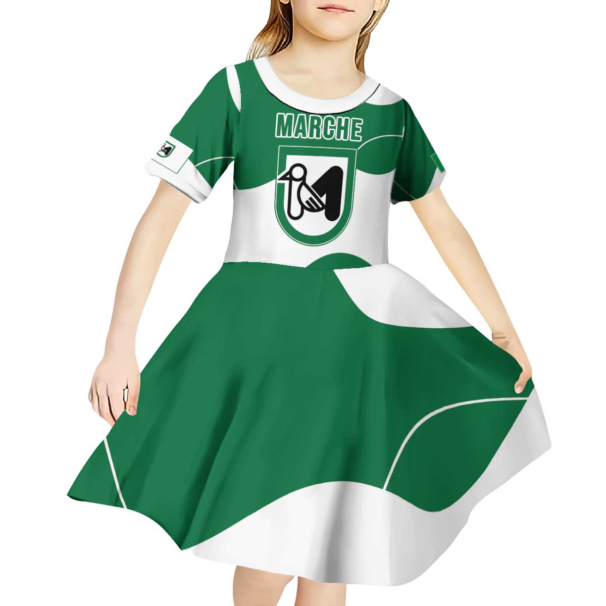 Personalized Italy Marche Kid Short Sleeve Dress Flag Style LT19