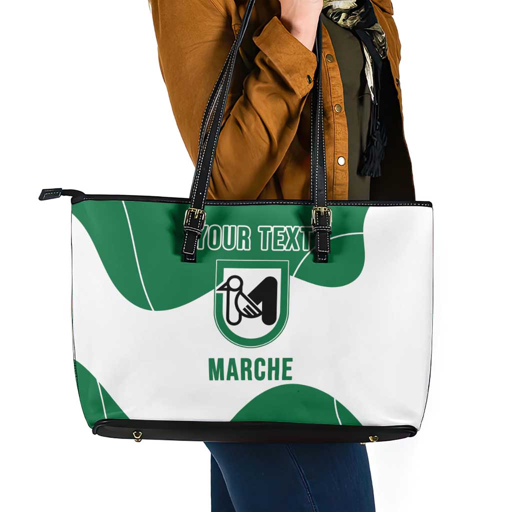 Personalized Italy Marche Leather Tote Bag Flag Style - Wonder Print Shop