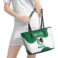 Personalized Italy Marche Leather Tote Bag Flag Style - Wonder Print Shop