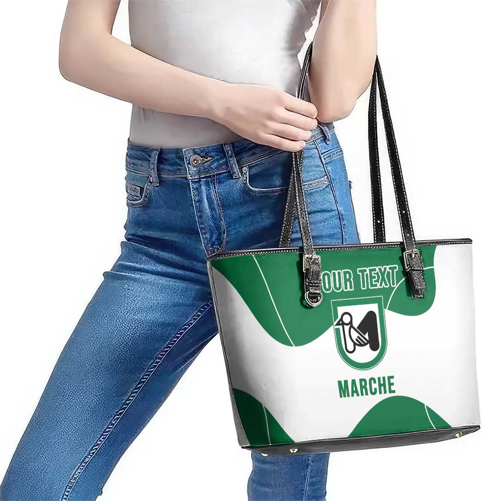 Personalized Italy Marche Leather Tote Bag Flag Style - Wonder Print Shop