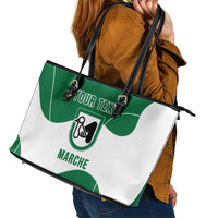 Personalized Italy Marche Leather Tote Bag Flag Style - Wonder Print Shop