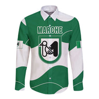 Personalized Italy Marche Long Sleeve Button Shirt Flag Style LT19