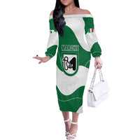 Personalized Italy Marche Off The Shoulder Long Sleeve Dress Flag Style LT19
