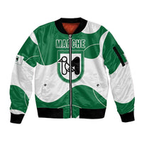 Personalized Italy Marche Sleeve Zip Bomber Jacket Flag Style LT19