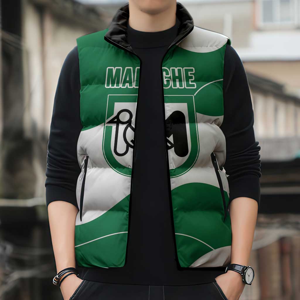 Personalized Italy Marche Sleeveless Puffer Jacket Flag Style LT19