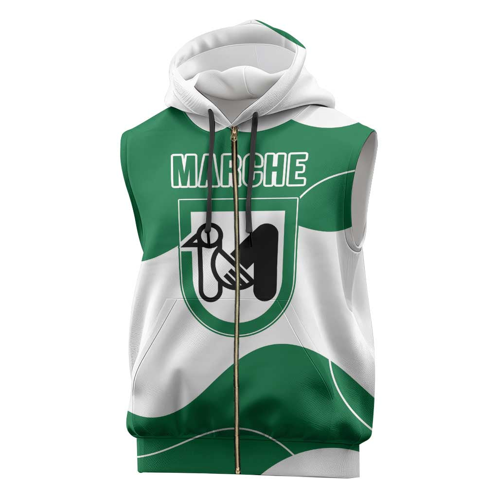 Personalized Italy Marche Sleeveless Zip Hoodie Flag Style LT19
