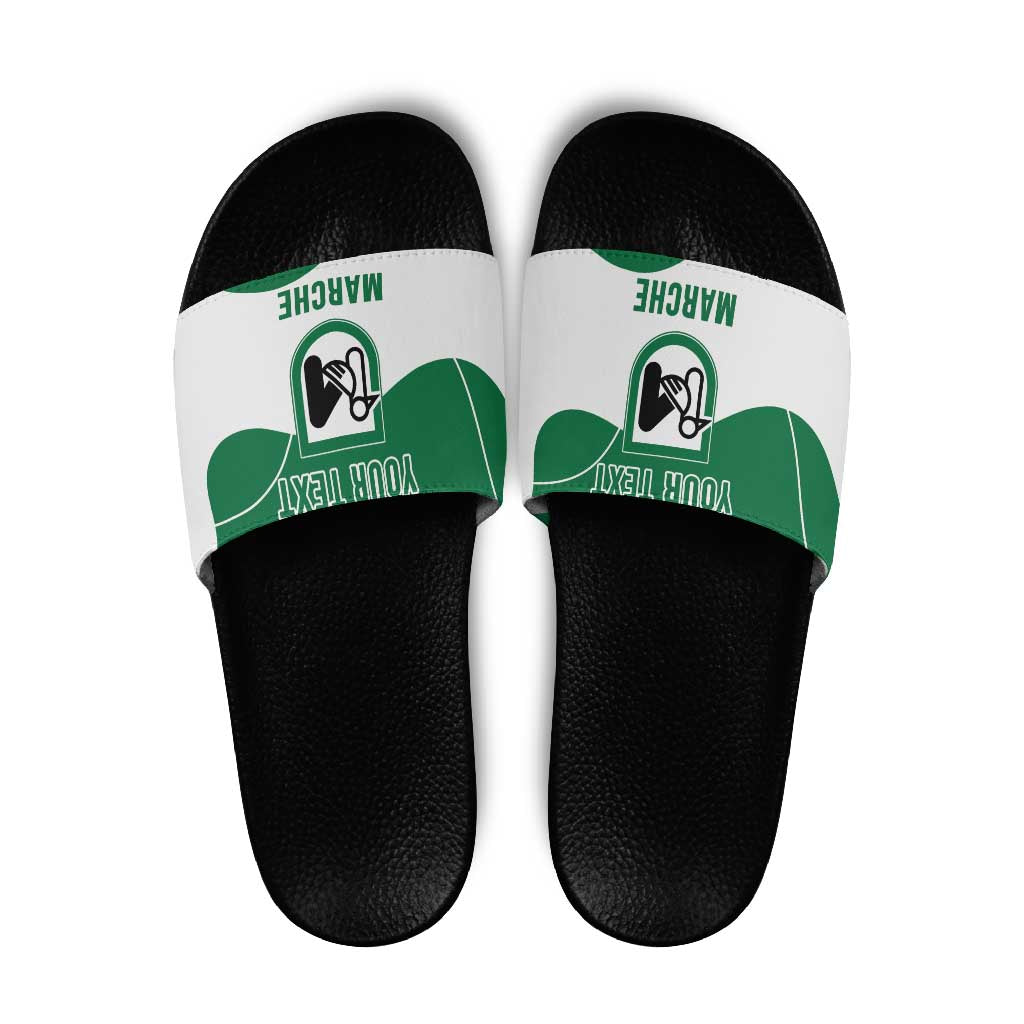 Personalized Italy Marche Slide Sandals Flag Style - Wonder Print Shop