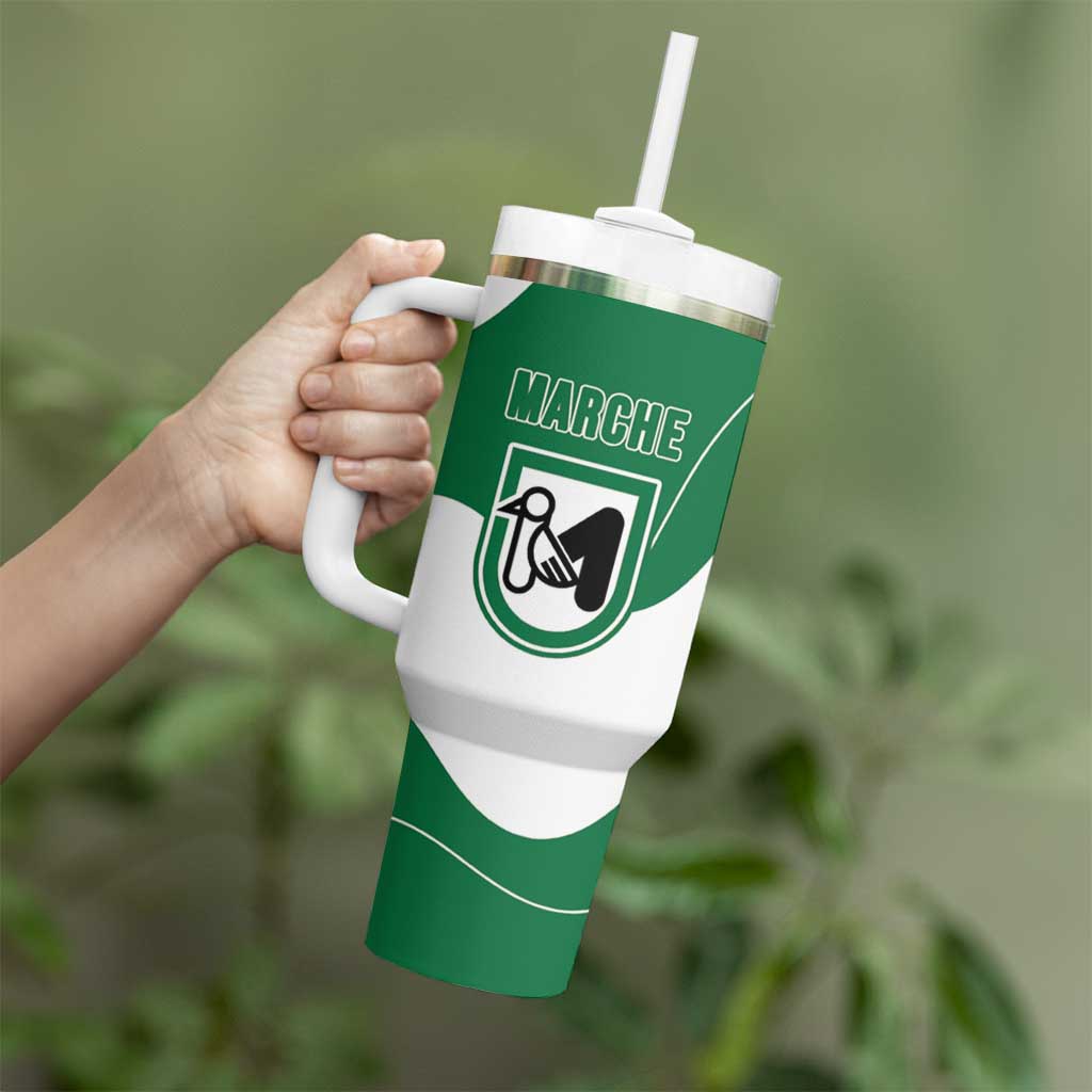 Personalized Italy Marche Tumbler With Handle Flag Style - Wonder Print Shop