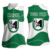 Personalized Italy Marche Women Sleeveless Polo Shirt Flag Style LT19