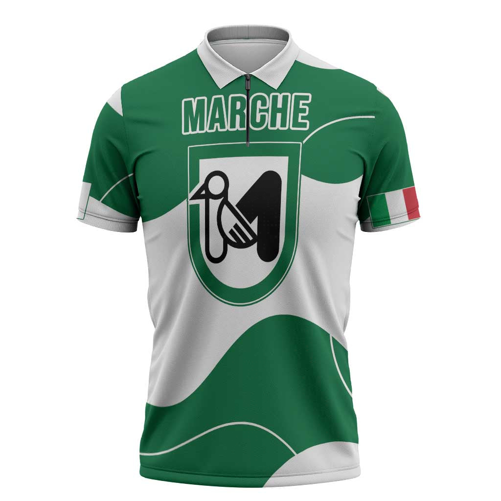 Personalized Italy Marche Zipper Polo Shirt Flag Style LT19