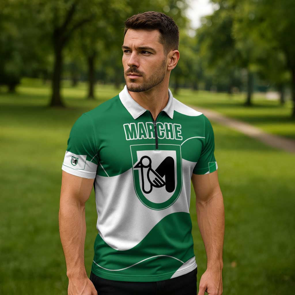 Personalized Italy Marche Zipper Polo Shirt Flag Style LT19