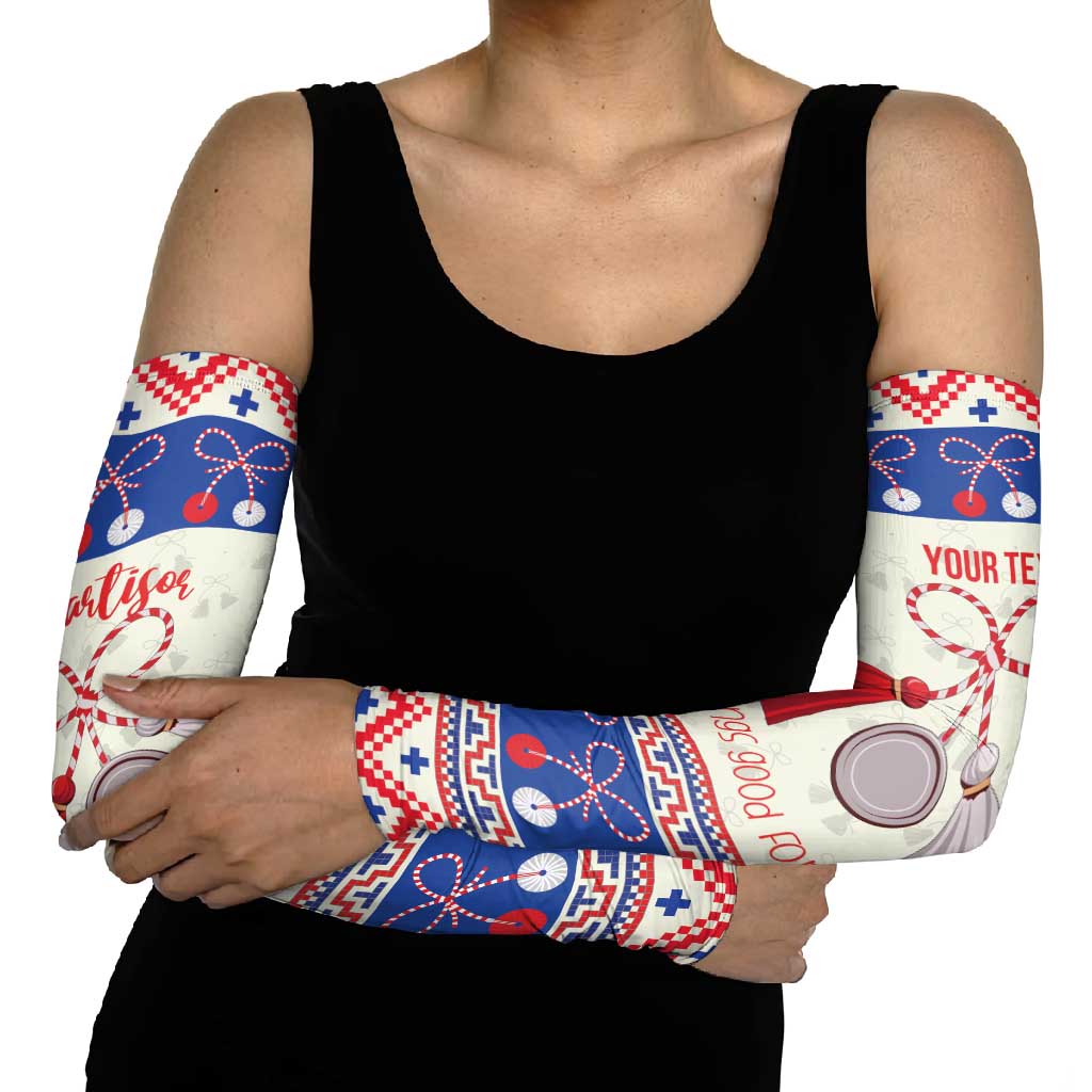 Personalized Moldova Christmas Arm Sleeves Martisor Moldova Traditional - Wonder Print Shop