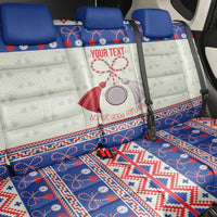 Personalized Moldova Christmas Back Car Seat Cover Martisor Moldova Traditional - Wonder Print Shop