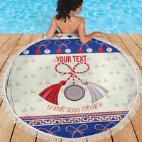 Personalized Moldova Christmas Beach Blanket Martisor Moldova Traditional - Wonder Print Shop