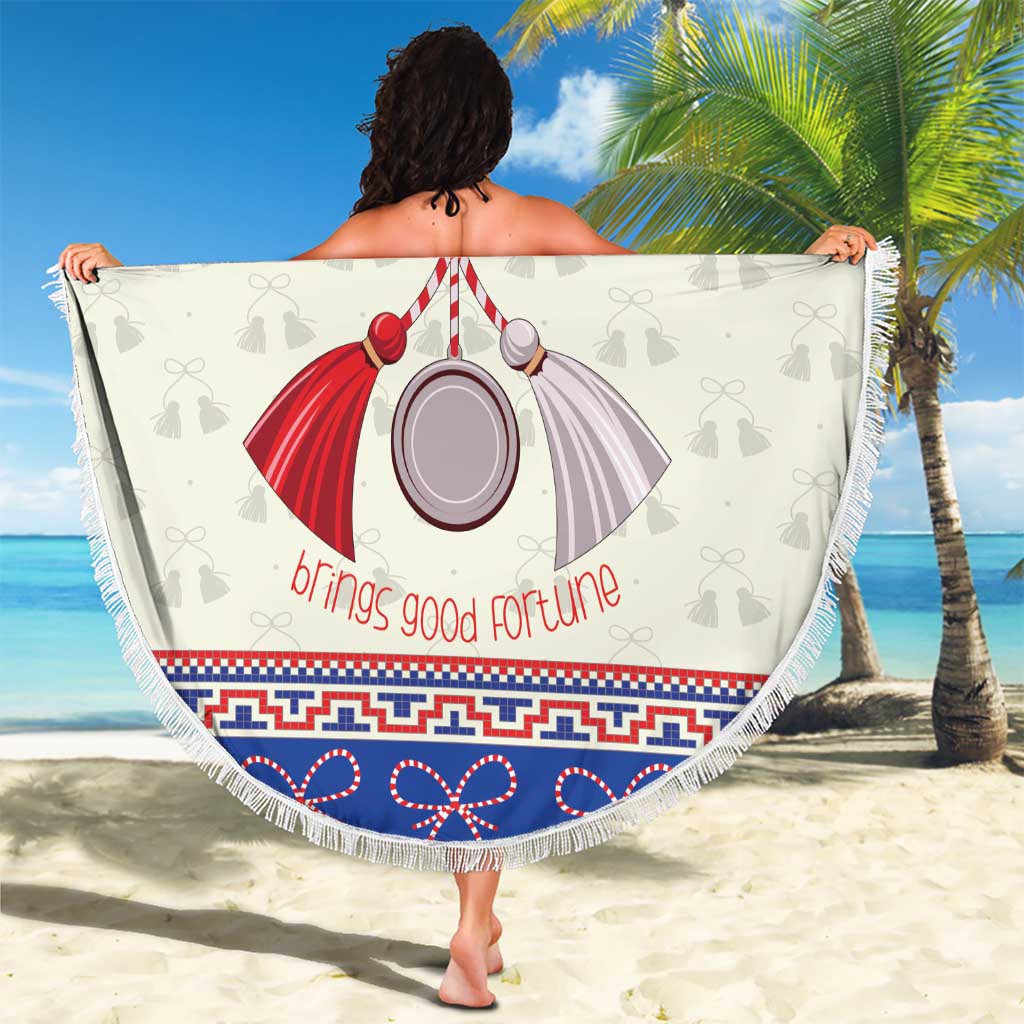 Personalized Moldova Christmas Beach Blanket Martisor Moldova Traditional - Wonder Print Shop