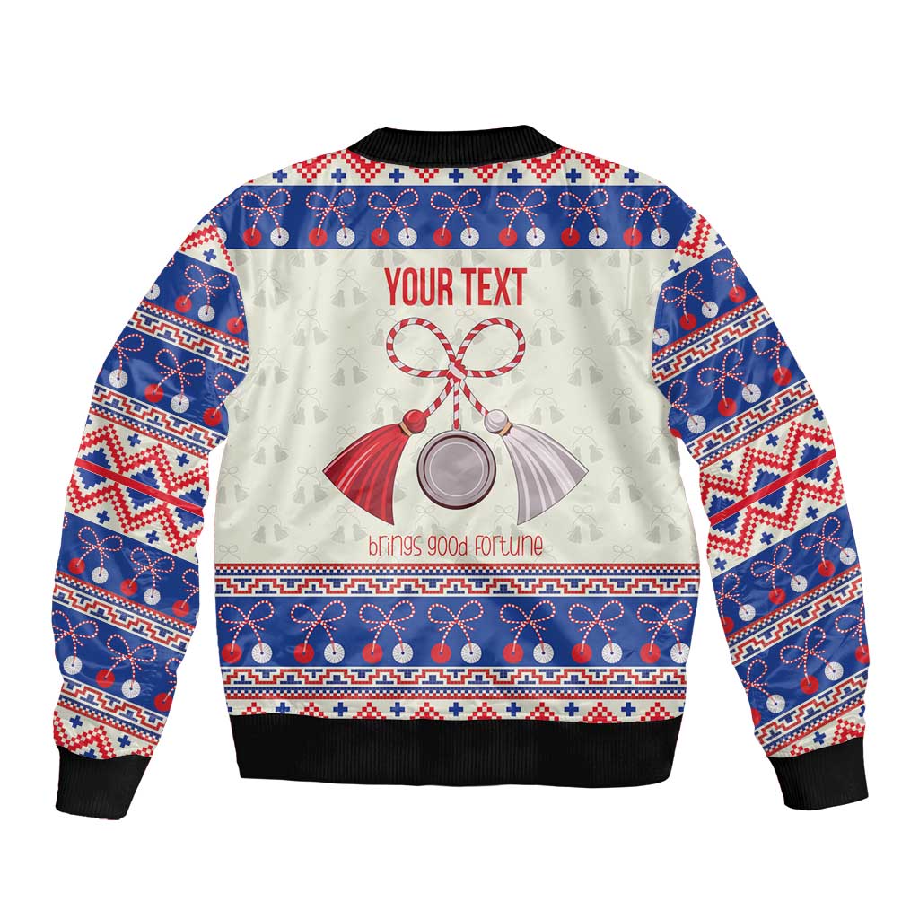 Personalized Moldova Christmas Bomber Jacket Martisor Moldova Traditional - Wonder Print Shop