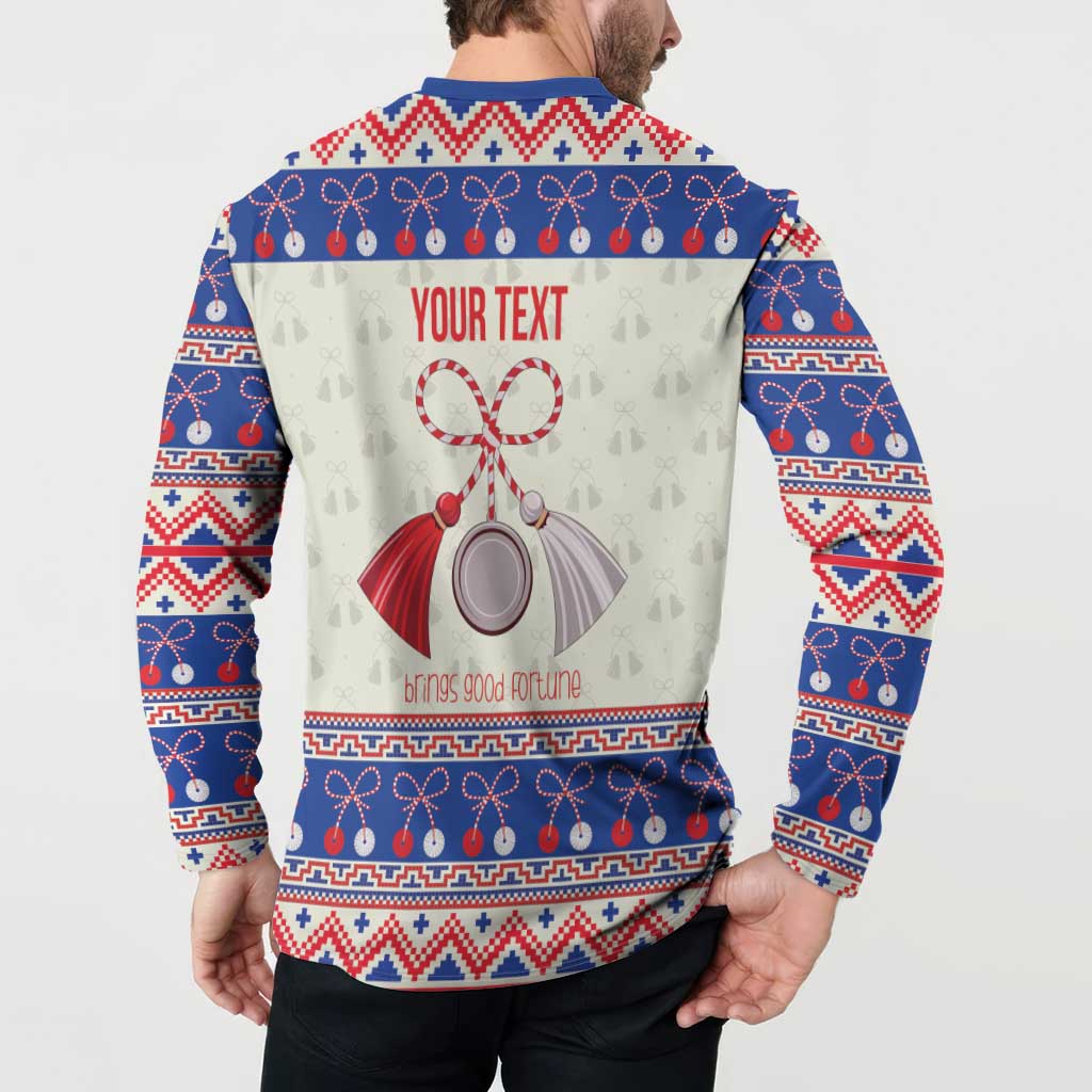 Personalized Moldova Christmas Button Sweatshirt Martisor Moldova Traditional - Wonder Print Shop