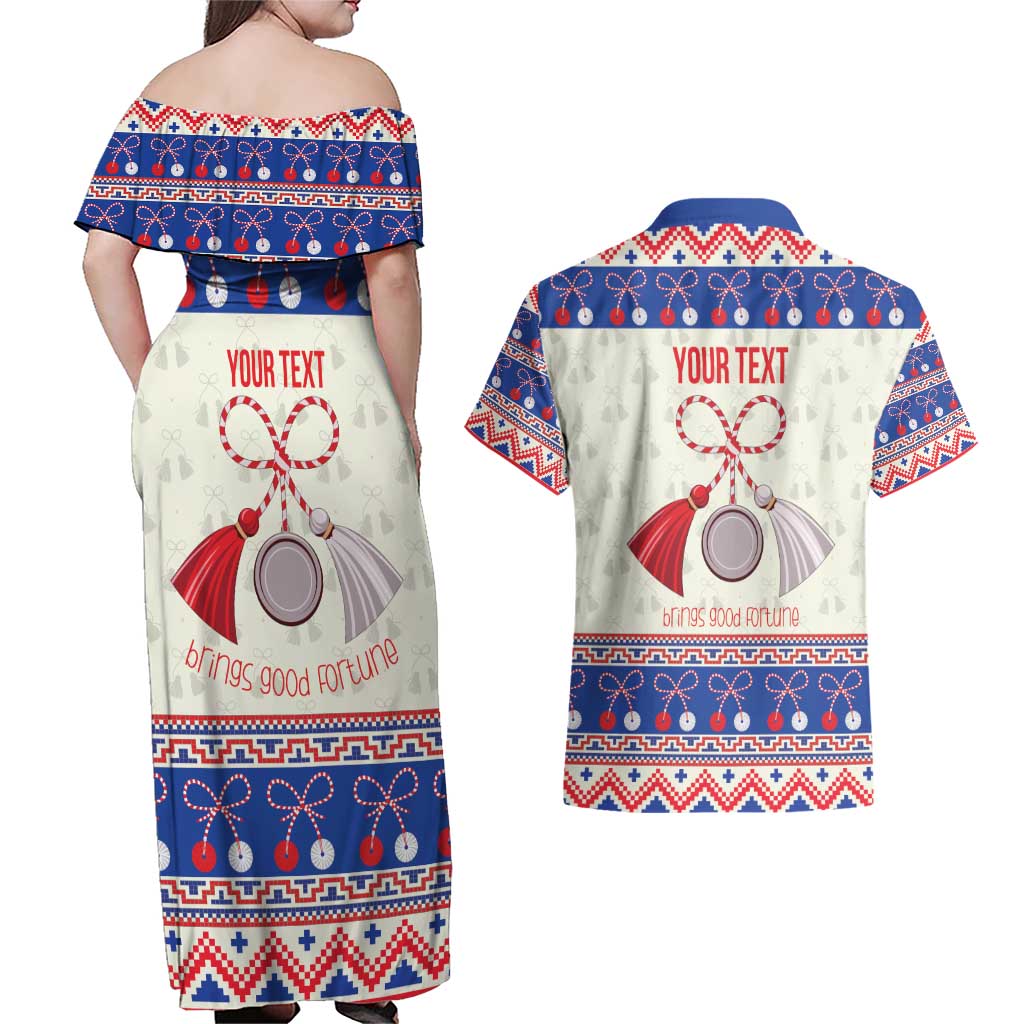 Personalized Moldova Christmas Couples Matching Off Shoulder Maxi Dress and Hawaiian Shirt Martisor Moldova Traditional - Wonder Print Shop