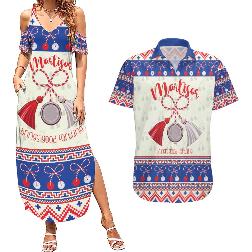 Personalized Moldova Christmas Couples Matching Summer Maxi Dress and Hawaiian Shirt Martisor Moldova Traditional - Wonder Print Shop