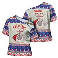 Personalized Moldova Christmas Cross Shoulder Shirt Martisor Moldova Traditional - Wonder Print Shop