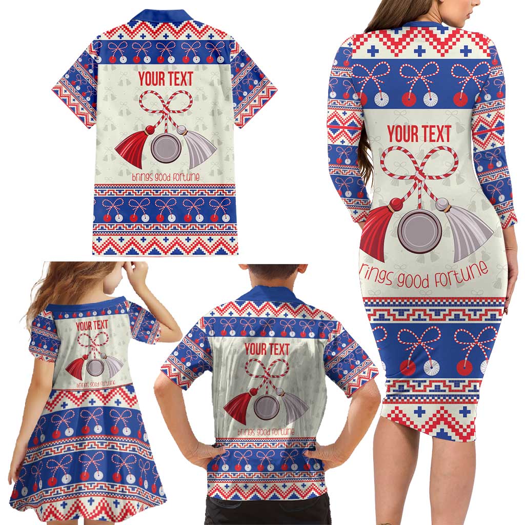 Personalized Moldova Christmas Family Matching Long Sleeve Bodycon Dress and Hawaiian Shirt Martisor Moldova Traditional - Wonder Print Shop