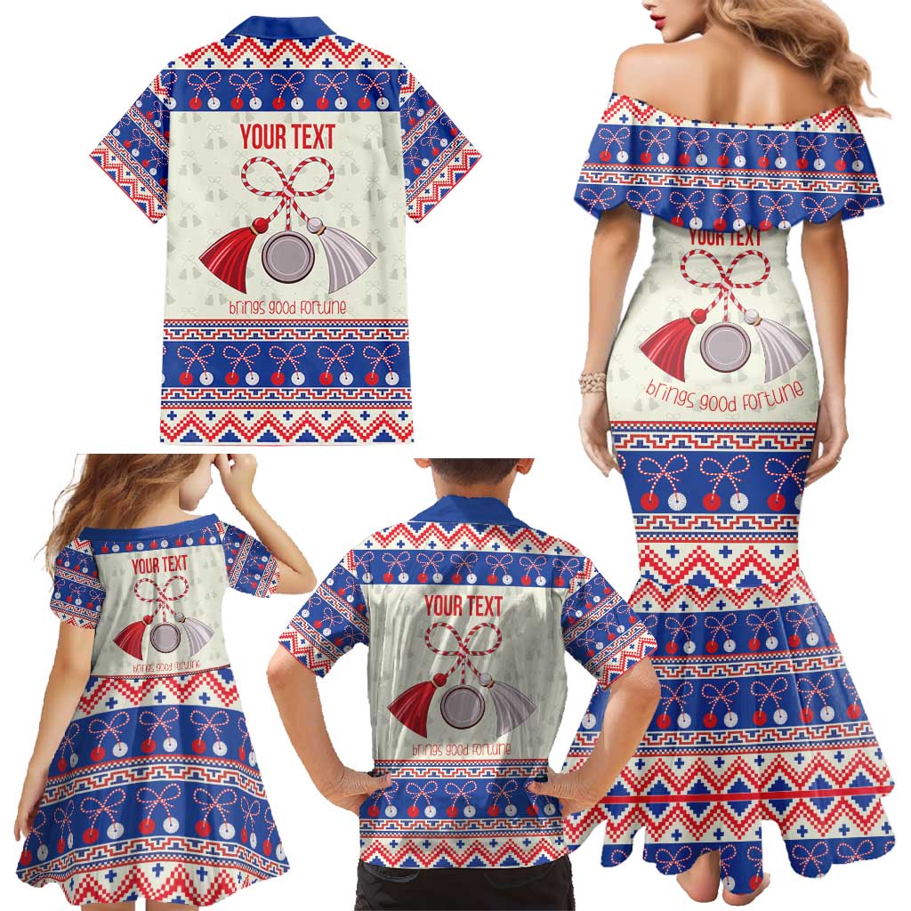 Personalized Moldova Christmas Family Matching Mermaid Dress and Hawaiian Shirt Martisor Moldova Traditional - Wonder Print Shop