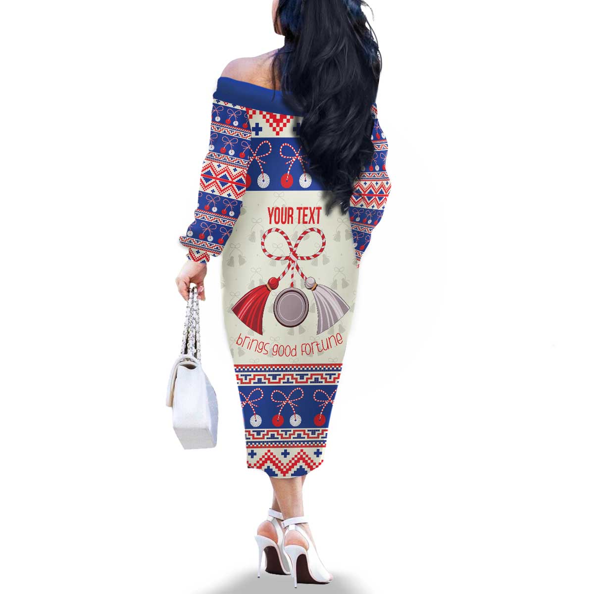 Personalized Moldova Christmas Family Matching Off The Shoulder Long Sleeve Dress and Hawaiian Shirt Martisor Moldova Traditional - Wonder Print Shop