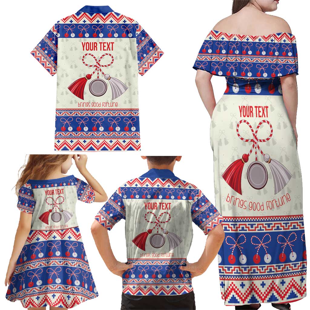 Personalized Moldova Christmas Family Matching Off Shoulder Maxi Dress and Hawaiian Shirt Martisor Moldova Traditional - Wonder Print Shop