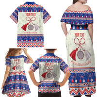 Personalized Moldova Christmas Family Matching Off Shoulder Maxi Dress and Hawaiian Shirt Martisor Moldova Traditional - Wonder Print Shop