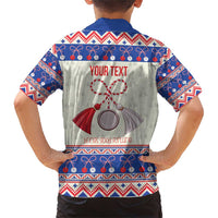 Personalized Moldova Christmas Family Matching Short Sleeve Bodycon Dress and Hawaiian Shirt Martisor Moldova Traditional - Wonder Print Shop