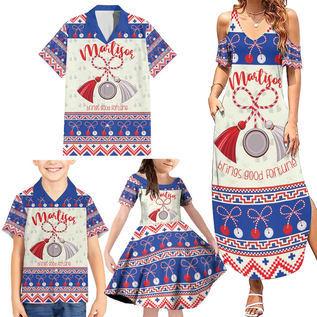 Personalized Moldova Christmas Family Matching Summer Maxi Dress and Hawaiian Shirt Martisor Moldova Traditional - Wonder Print Shop
