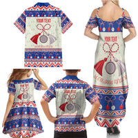 Personalized Moldova Christmas Family Matching Summer Maxi Dress and Hawaiian Shirt Martisor Moldova Traditional - Wonder Print Shop