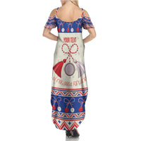 Personalized Moldova Christmas Family Matching Summer Maxi Dress and Hawaiian Shirt Martisor Moldova Traditional - Wonder Print Shop