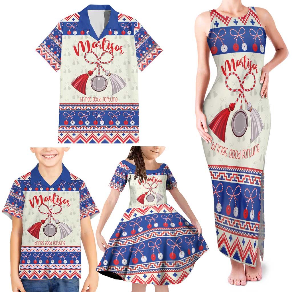 Personalized Moldova Christmas Family Matching Tank Maxi Dress and Hawaiian Shirt Martisor Moldova Traditional - Wonder Print Shop