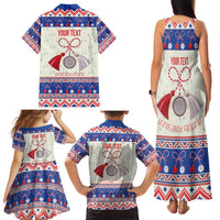 Personalized Moldova Christmas Family Matching Tank Maxi Dress and Hawaiian Shirt Martisor Moldova Traditional - Wonder Print Shop