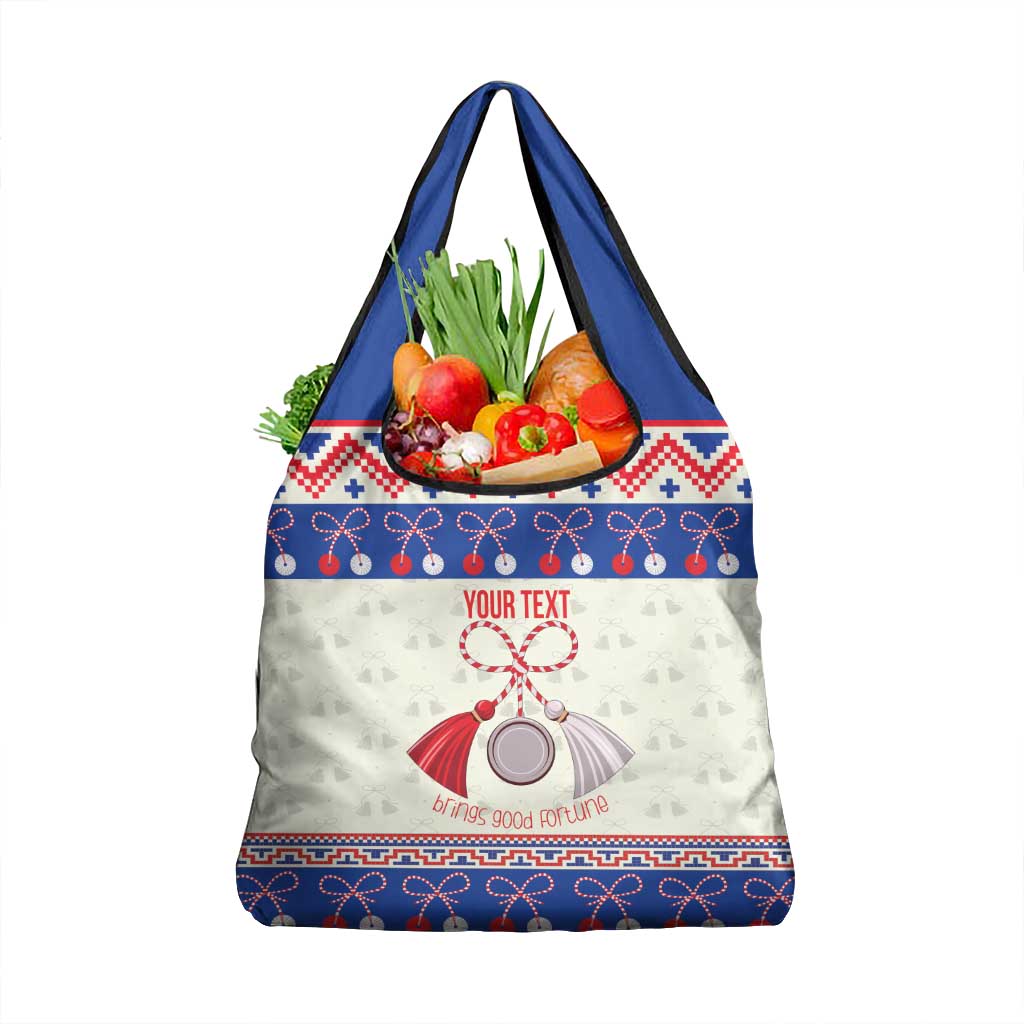 Personalized Moldova Christmas Grocery Bag Martisor Moldova Traditional - Wonder Print Shop