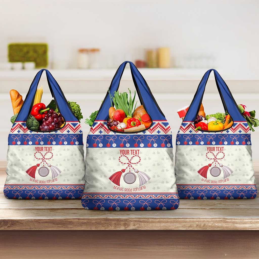 Personalized Moldova Christmas Grocery Bag Martisor Moldova Traditional - Wonder Print Shop