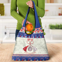 Personalized Moldova Christmas Grocery Bag Martisor Moldova Traditional - Wonder Print Shop