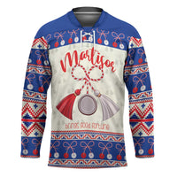 Personalized Moldova Christmas Hockey Jersey Martisor Moldova Traditional - Wonder Print Shop